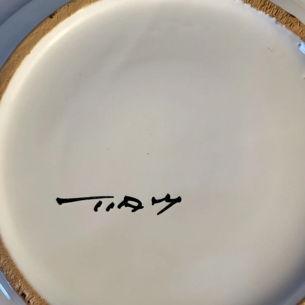 Set of 4 - Orange Flower Decorative Plates 7-1/4